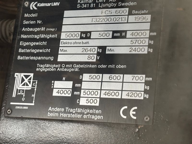 Použit&aacute; manipulačn&aacute; technika Kalmar EC5-600 / 5t &mdash; Booster Lift