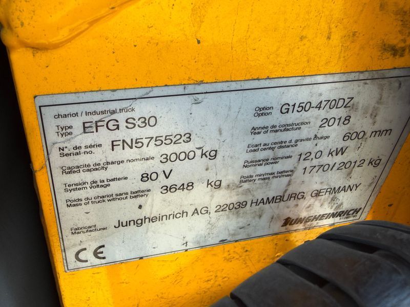 Used material handling equipment Jungheinrich EFG S30 4.7m/ 4v/ 5379h &mdash; Booster Lift