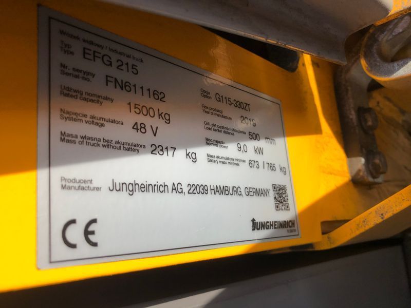 Použit&aacute; manipulačn&aacute; technika Jungheinrich EFG215 Li-ion /3.3m/ 10394h &mdash; Booster Lift