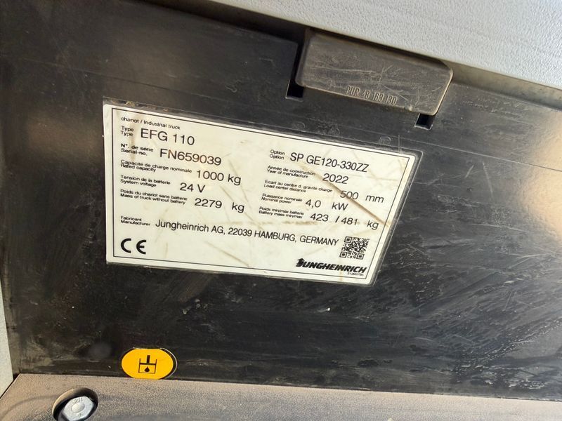 Used material handling equipment Jungheinrich EFG 110 2022y/ 3.3m/ 1127h &mdash; Booster Lift