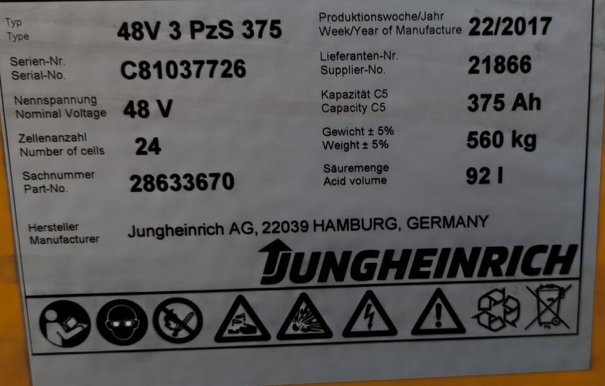 Used material handling equipment Jungheinrich EZS 590/ 347h/ 9t &mdash; Booster Lift