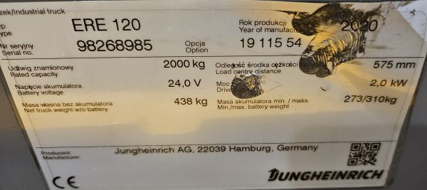 Použit&aacute; manipulačn&aacute; technika Jungheinrich ERE 120 Li-Lion &mdash; Booster Lift