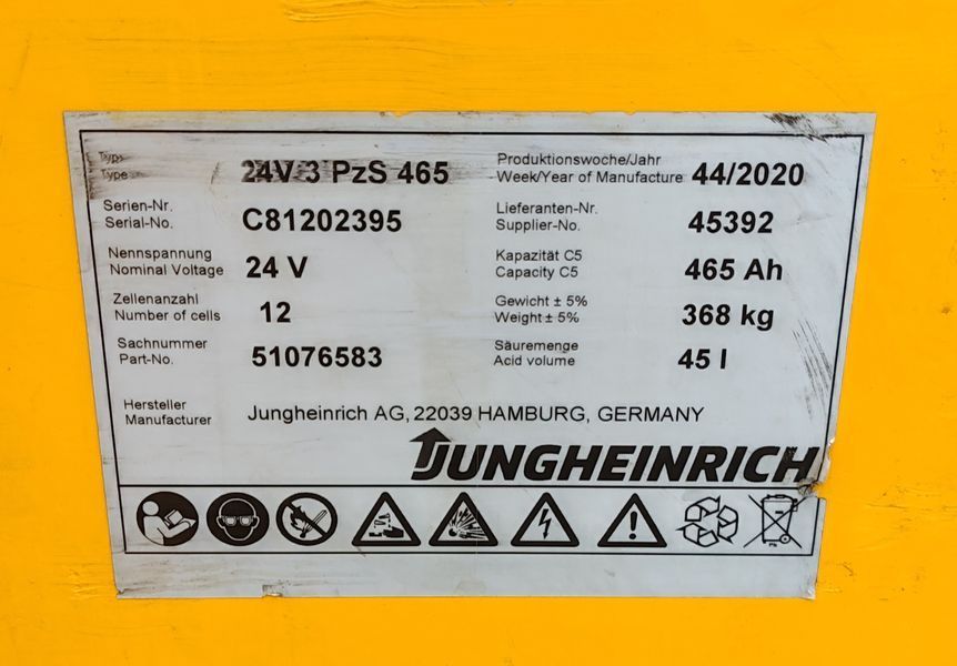 Used material handling equipment Jungheinrich ERE225 1400mm/ 465ah/ 4pc in stock &mdash; Booster Lift