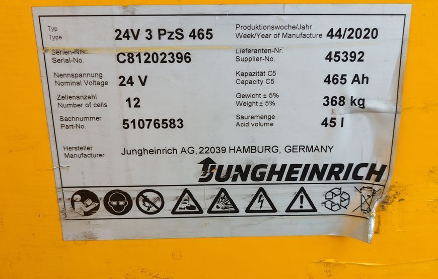 Used material handling equipment Jungheinrich ERE225 1400mm/ 465ah/ 4pc in stock &mdash; Booster Lift