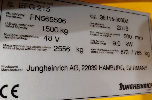 Použit&aacute; manipulačn&aacute; technika Jungheinrich EFG 215 Li-Lion &mdash; Booster Lift
