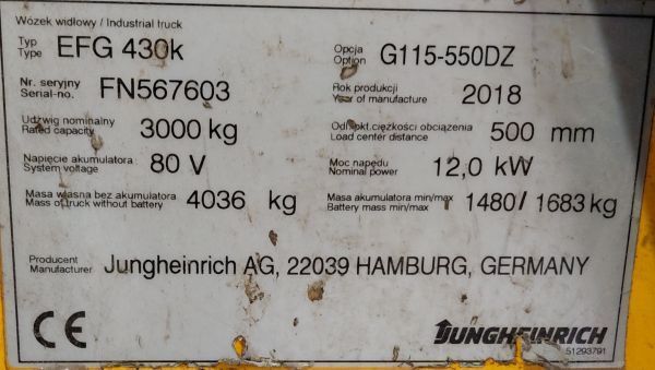 Použit&aacute; manipulačn&aacute; technika Jungheinrich EFG 430k &mdash; Booster Lift