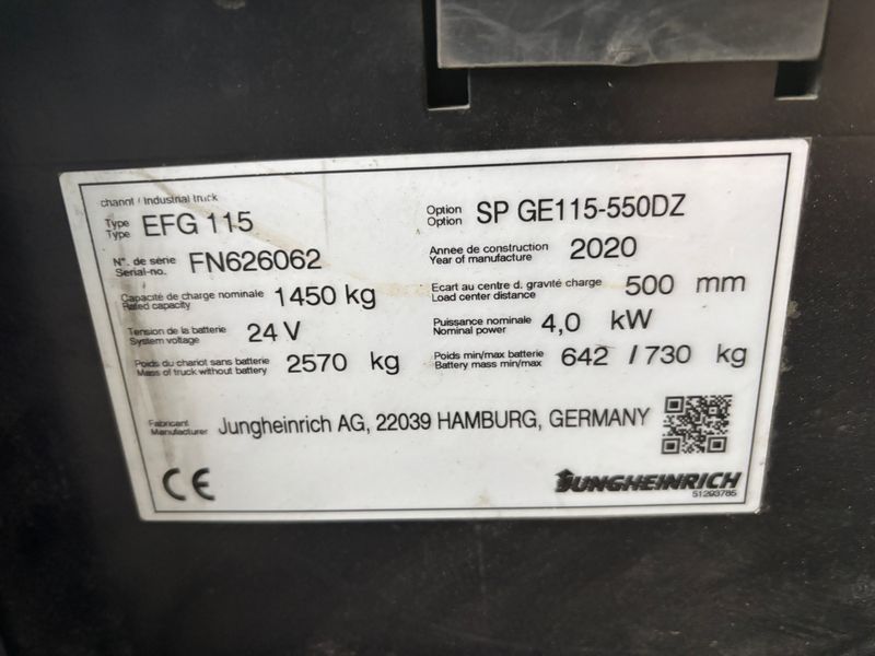 Použit&aacute; manipulačn&aacute; technika Jungheinrich EFG 115 &mdash; Booster Lift