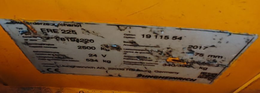 Used material handling equipment Jungheinrich ERE 225 batt2022 &mdash; Booster Lift