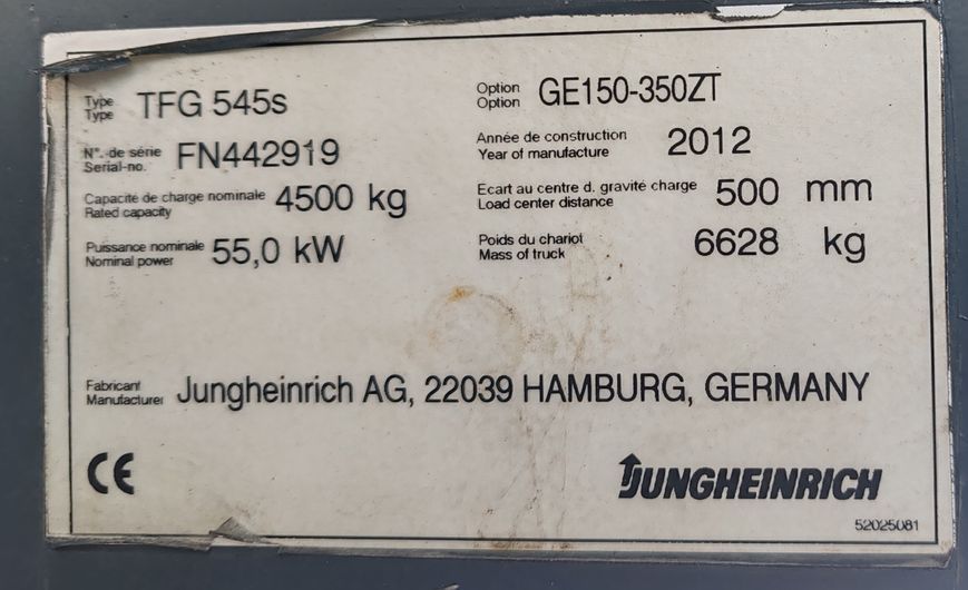 Použit&aacute; manipulačn&aacute; technika Jungheinrich TFG 545s 4.5t/ 1925mh &mdash; Booster Lift