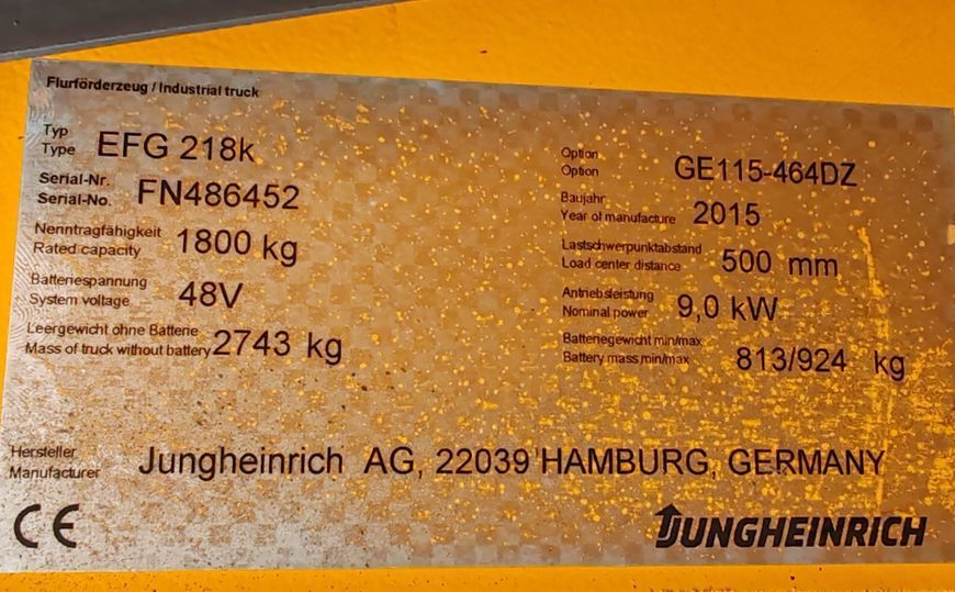 Použit&aacute; manipulačn&aacute; technika Jungheinrich EFG 218k batt 2023 &mdash; Booster Lift