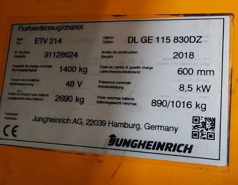 Použit&aacute; manipulačn&aacute; technika Jungheinrich ETV 214 /8.3m/ 6655mh &mdash; Booster Lift