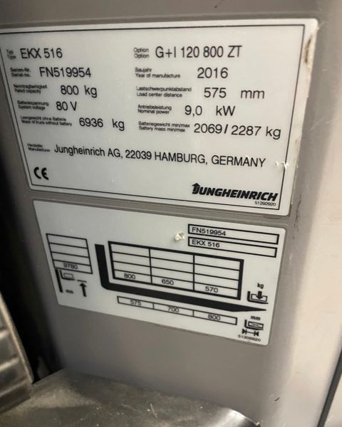 Použit&aacute; manipulačn&aacute; technika Jungheinrich EKX 516 G+I 120 800 ZT &mdash; Booster Lift
