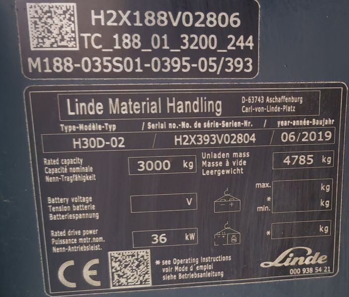 Použit&aacute; manipulačn&aacute; technika Linde H30D-02 2019y/ 3803mh/ 4m &mdash; Booster Lift