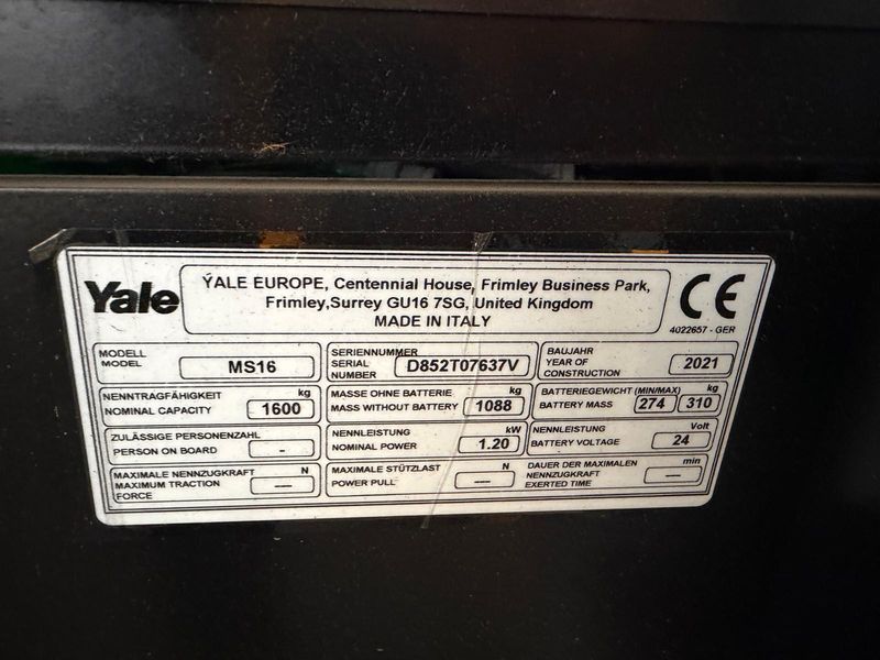 Used material handling equipment Yale MS16 &mdash; Booster Lift