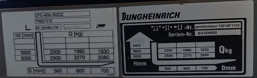 Použit&aacute; manipulačn&aacute; technika Jungheinrich DFG 425s 5.5m/ 4v/ 4371mh &mdash; Booster Lift